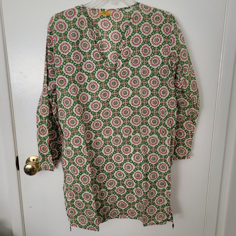 Roberta Roller Rabbit Pink/Green Cotton Tunic Coverup
